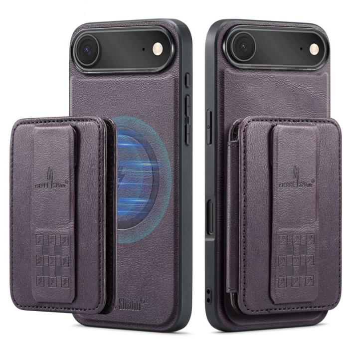 FIERRE SHANN - FIERRE SHANN 028 iPhone Air Fodral Äkta läder - Lila