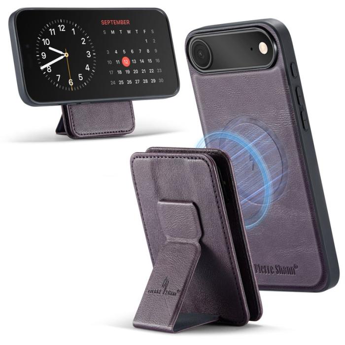 FIERRE SHANN - FIERRE SHANN 028 iPhone Air Fodral Äkta läder - Lila