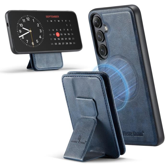 FIERRE SHANN - FIERRE SHANN 028 Samsung Galaxy S24 FE Fodral Äkta läder - Blå