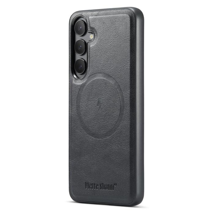 FIERRE SHANN - FIERRE SHANN 028 Samsung Galaxy S24 FE Fodral Äkta läder - Svart