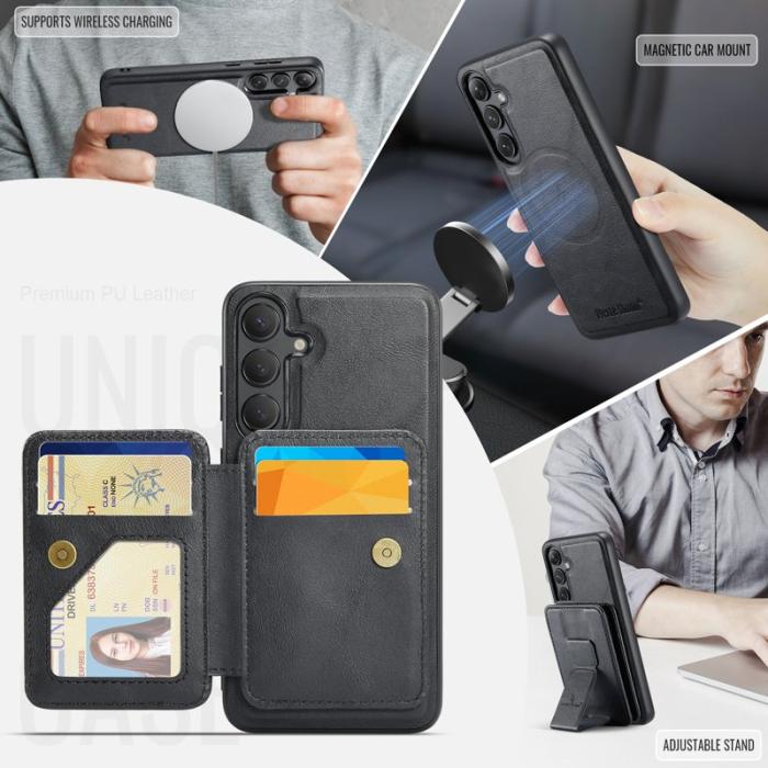 FIERRE SHANN - FIERRE SHANN 028 Samsung Galaxy S24 FE Fodral Äkta läder - Svart