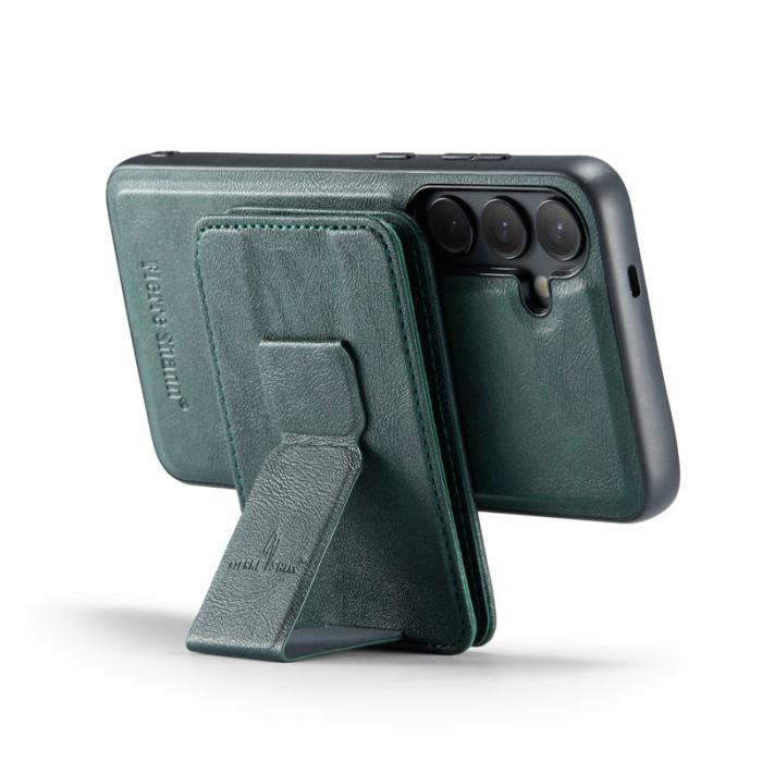 FIERRE SHANN - FIERRE SHANN 028 Samsung Galaxy S25 Fodral Äkta läder - Grön