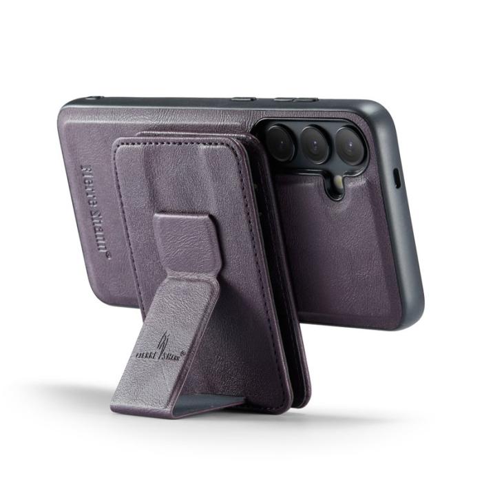FIERRE SHANN - FIERRE SHANN 028 Samsung Galaxy S25 Fodral Äkta läder - Lila