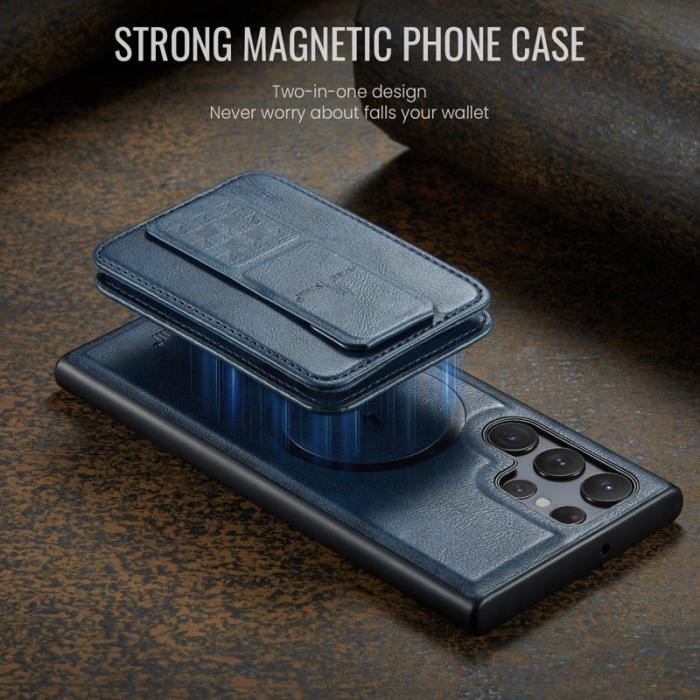 FIERRE SHANN - FIERRE SHANN 028 Samsung Galaxy S25 Ultra Fodral Äkta läder - Blå