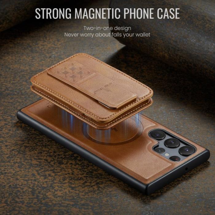 FIERRE SHANN - FIERRE SHANN 028 Samsung Galaxy S25 Ultra Fodral Äkta läder - Brun