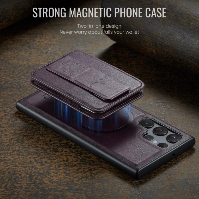 FIERRE SHANN - FIERRE SHANN 028 Samsung Galaxy S25 Ultra Fodral Äkta läder - Lila