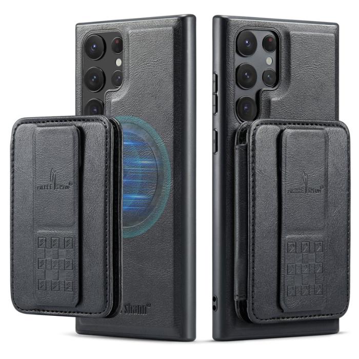 FIERRE SHANN - FIERRE SHANN 028 Samsung Galaxy S25 Ultra Fodral Äkta läder - Svart