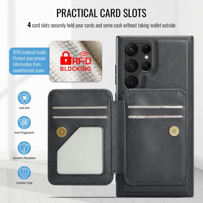 FIERRE SHANN - FIERRE SHANN 028 Samsung Galaxy S25 Ultra Fodral Äkta läder - Svart