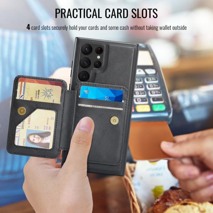 FIERRE SHANN - FIERRE SHANN 028 Samsung Galaxy S25 Ultra Fodral Äkta läder - Svart