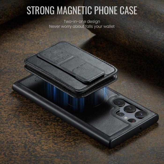 FIERRE SHANN - FIERRE SHANN 028 Samsung Galaxy S25 Ultra Fodral Äkta läder - Svart