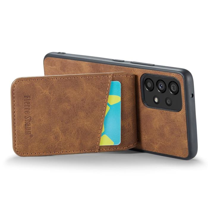 FIERRE SHANN - FIERRE SHANN Back Fodral Samsung Galaxy A72 PU Läder - Brun