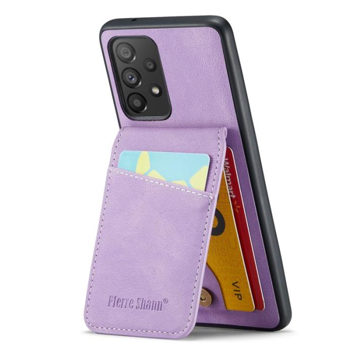 FIERRE SHANN - FIERRE SHANN Back Fodral Samsung Galaxy A72 PU Läder - Lila