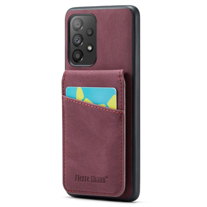 FIERRE SHANN - FIERRE SHANN Back Fodral Samsung Galaxy A72 PU Läder - Röd