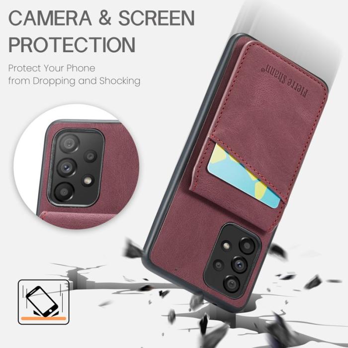 FIERRE SHANN - FIERRE SHANN Back Fodral Samsung Galaxy A72 PU Läder - Röd