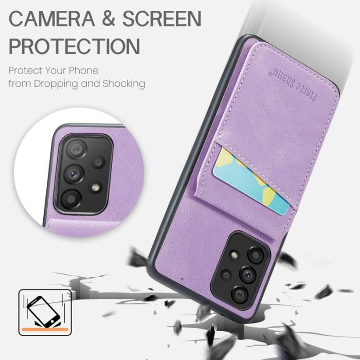 FIERRE SHANN - FIERRE SHANN Back Fodral Samsung Galaxy A73 5G PU Läder - Lila