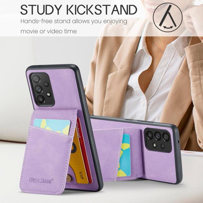 FIERRE SHANN - FIERRE SHANN Back Fodral Samsung Galaxy A73 5G PU Läder - Lila