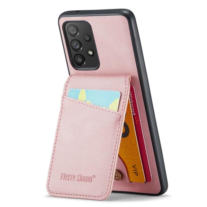 FIERRE SHANN - FIERRE SHANN Back Fodral Samsung Galaxy A73 5G PU Läder - Pink