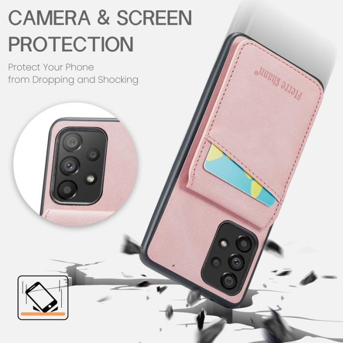 FIERRE SHANN - FIERRE SHANN Back Fodral Samsung Galaxy A73 5G PU Läder - Pink