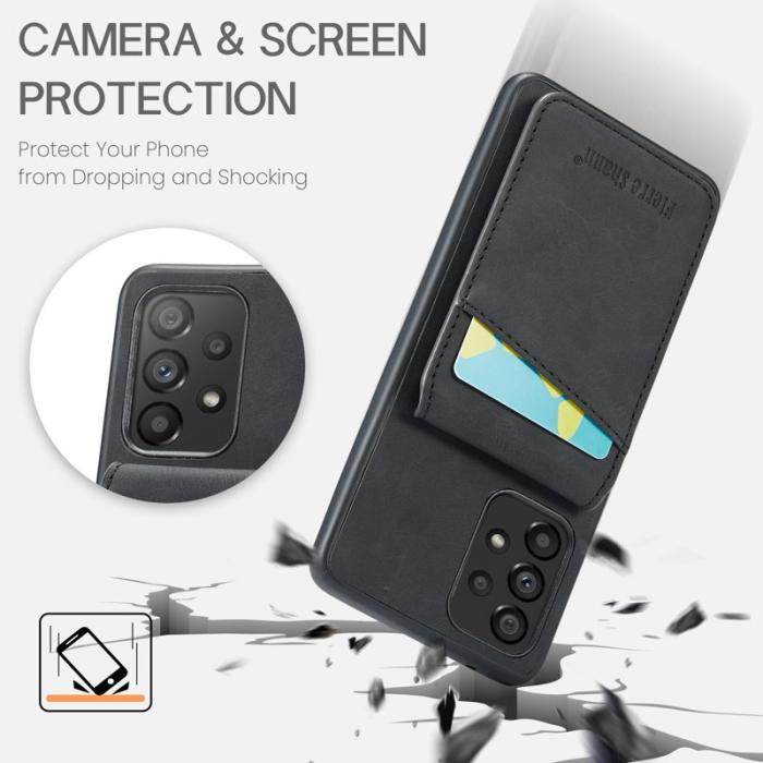 FIERRE SHANN - FIERRE SHANN Back Fodral Samsung Galaxy A73 5G PU Läder - Svart