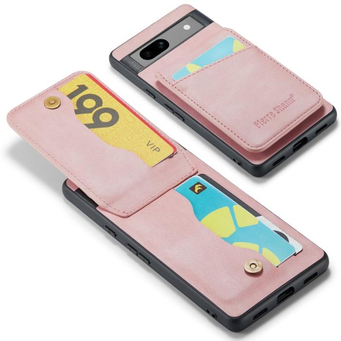 FIERRE SHANN - FIERRE SHANN för Google Pixel 8 Fodral Kickstand PU+TPU - Rosa