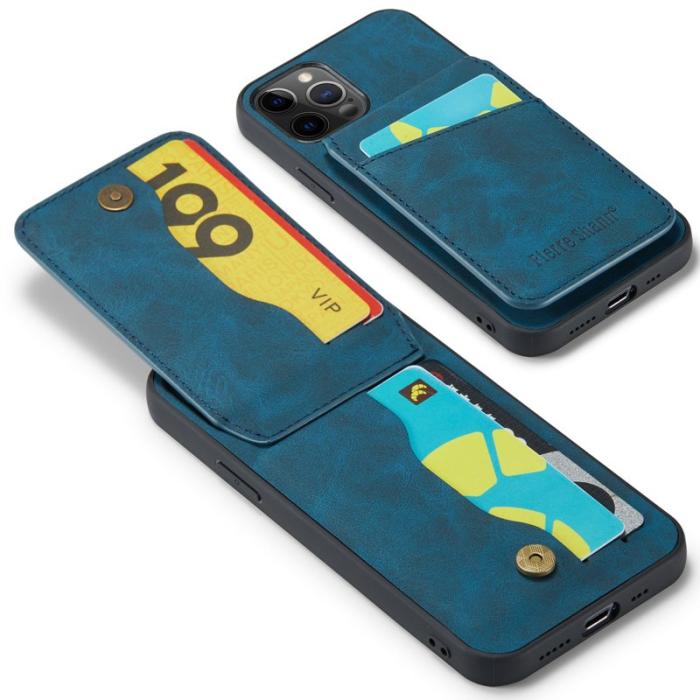 FIERRE SHANN - FIERRE SHANN för iPhone 12 Pro Max Fodral - Äkta läder - Blå