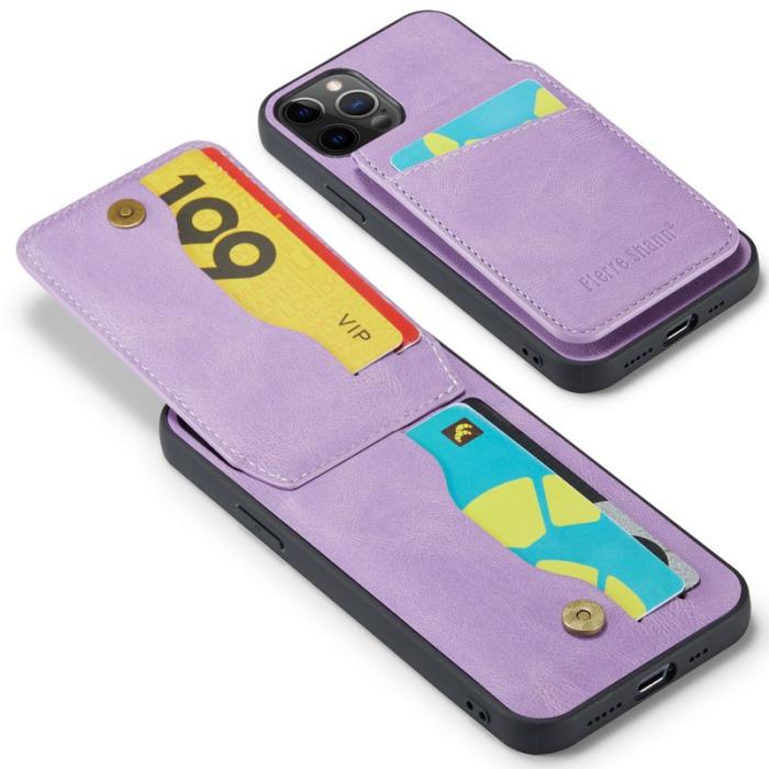 FIERRE SHANN - FIERRE SHANN för iPhone 12 Pro Max Fodral - Äkta läder - Lila