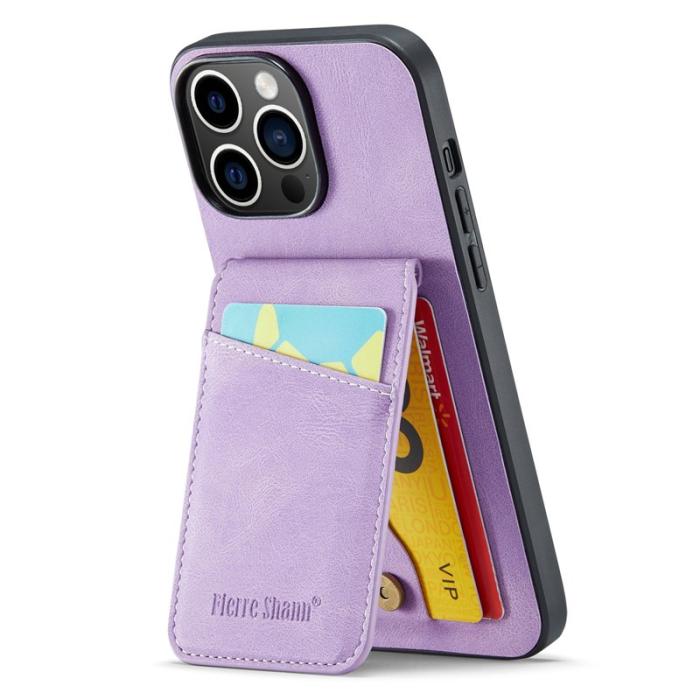 FIERRE SHANN - FIERRE SHANN för iPhone 13 Pro Fodral PU Läder - Lila