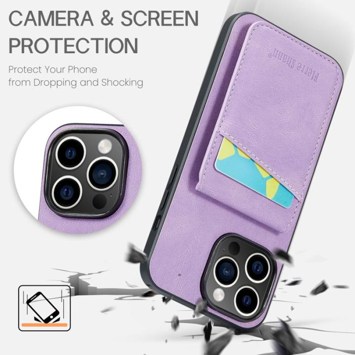 FIERRE SHANN - FIERRE SHANN för iPhone 13 Pro Fodral PU Läder - Lila