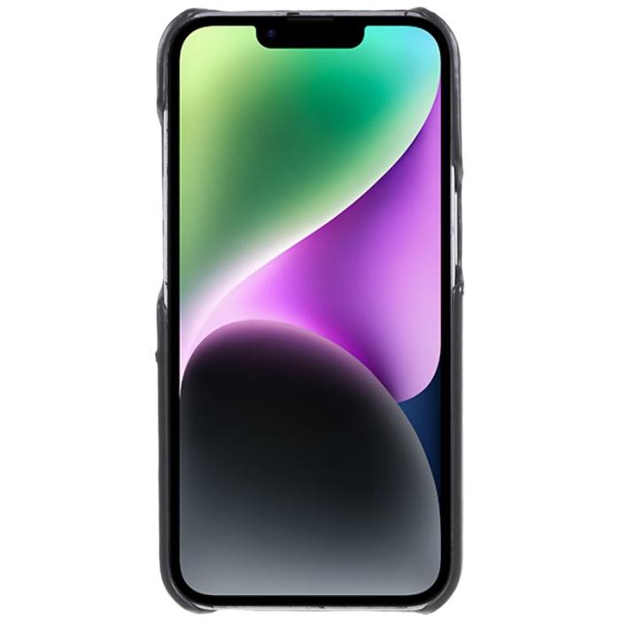 FIERRE SHANN - FIERRE SHANN för iPhone 14 Fodral i Oljevaxad PU Läder - Grå