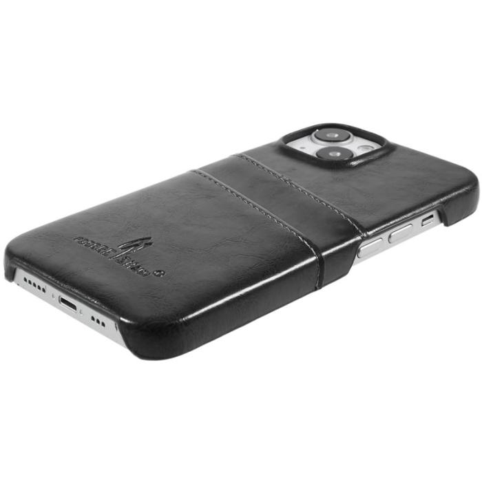 FIERRE SHANN - FIERRE SHANN för iPhone 14 Fodral i Oljevaxad PU Läder - Grå