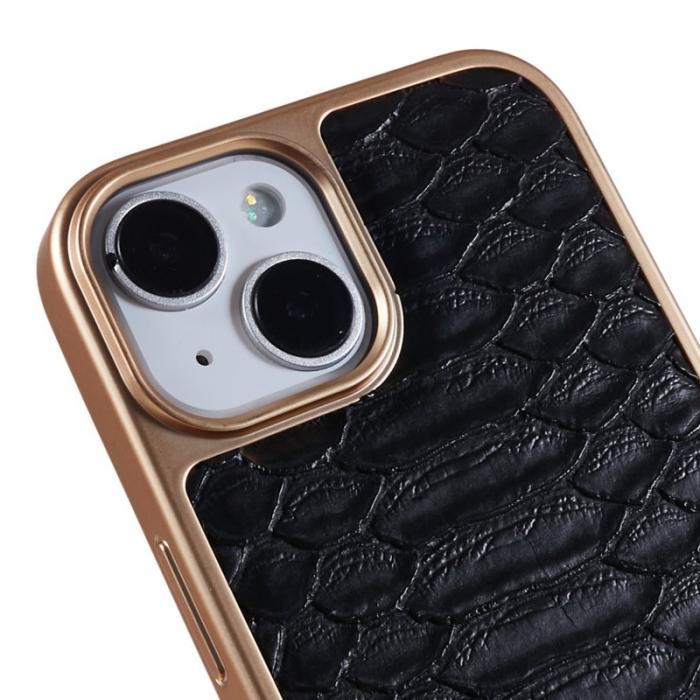 FIERRE SHANN - FIERRE SHANN för iPhone 14 Fodral PU-läder - Svart