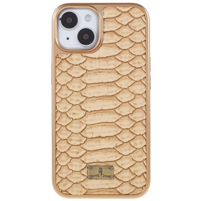 FIERRE SHANN - FIERRE SHANN för iPhone 14 Plus Fodral PU Läder - Gul