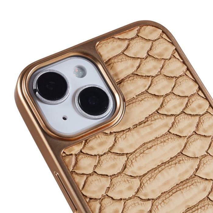 FIERRE SHANN - FIERRE SHANN för iPhone 14 Plus Fodral PU Läder - Gul