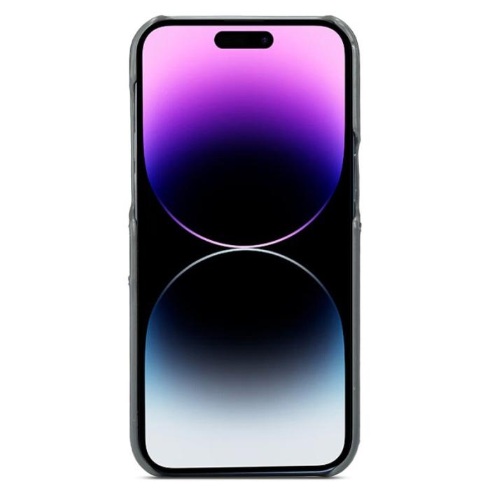 FIERRE SHANN - FIERRE SHANN för iPhone 14 Pro Fodral i Waxy PU Läder - Grå