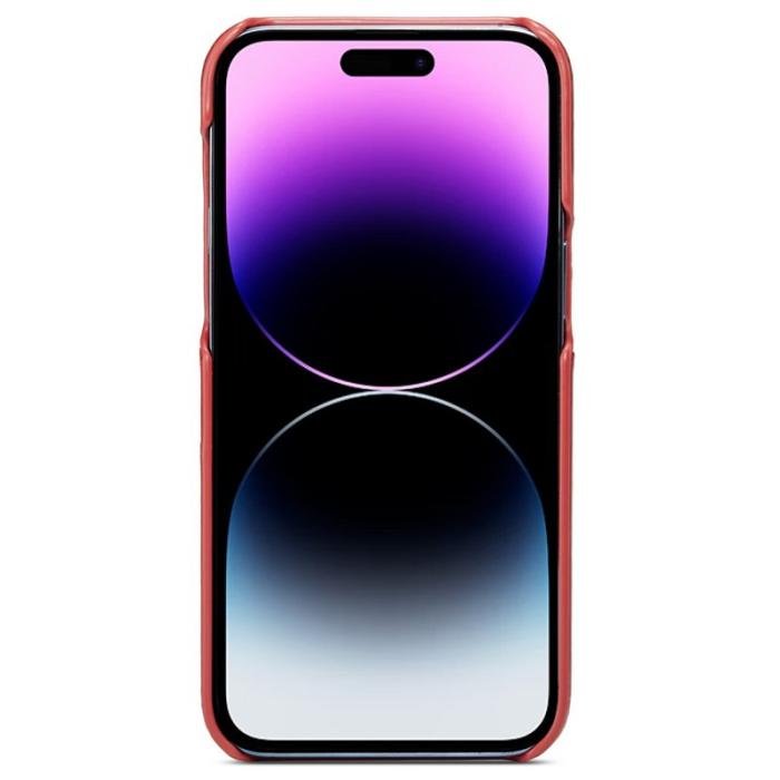 FIERRE SHANN - FIERRE SHANN för iPhone 14 Pro Fodral i Waxy PU Läder - Röd