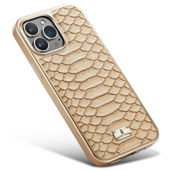 FIERRE SHANN - FIERRE SHANN för iPhone 14 Pro Fodral PU Läder - Gul