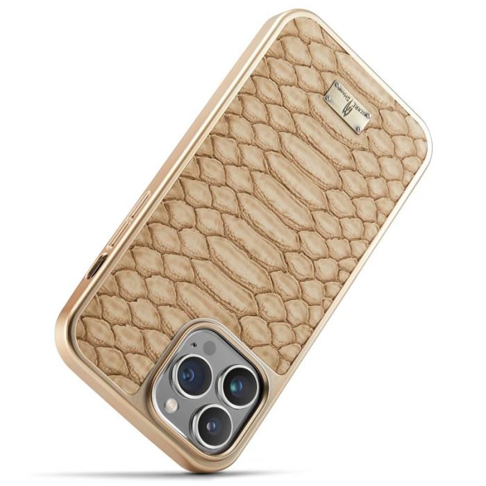 FIERRE SHANN - FIERRE SHANN för iPhone 14 Pro Fodral PU Läder - Gul