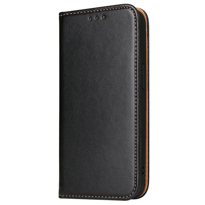 FIERRE SHANN - FIERRE SHANN för iPhone 15 Fodral Ställ Wallet Konstläder - Svart