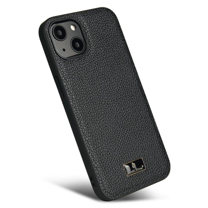 FIERRE SHANN - FIERRE SHANN för iPhone 15 Plus Fodral Äkta läder - Vit