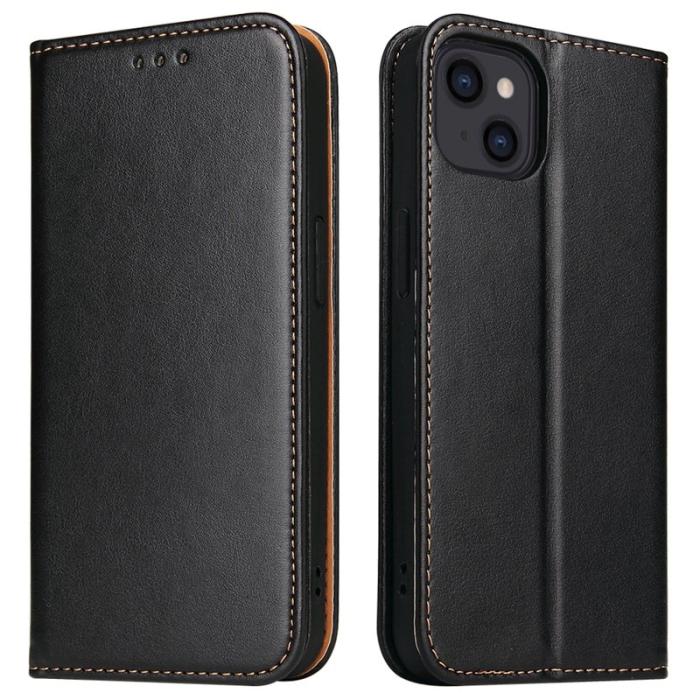 FIERRE SHANN - FIERRE SHANN för iPhone 15 Plus Fodral PU-läder - Svart