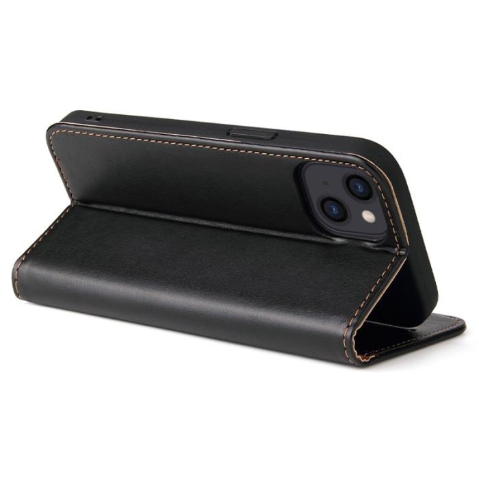 FIERRE SHANN - FIERRE SHANN för iPhone 15 Plus Fodral PU-läder - Svart