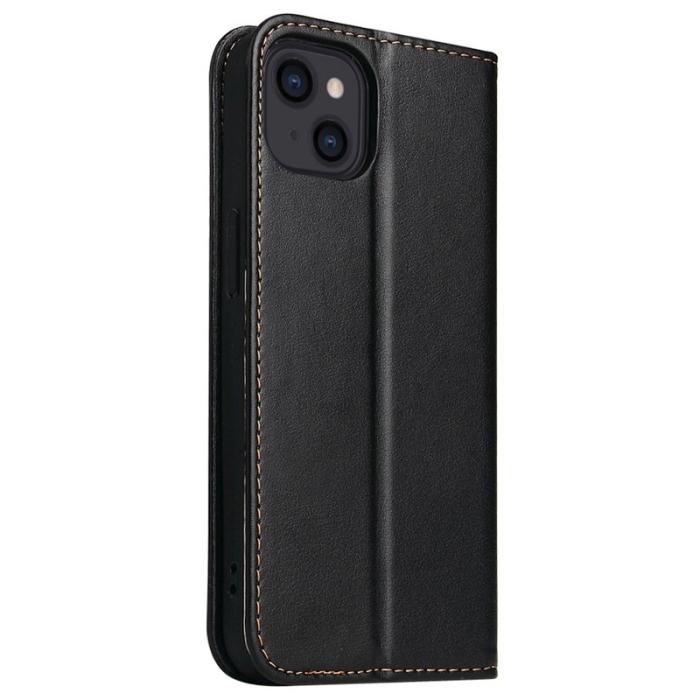 FIERRE SHANN - FIERRE SHANN för iPhone 15 Plus Fodral PU-läder - Svart