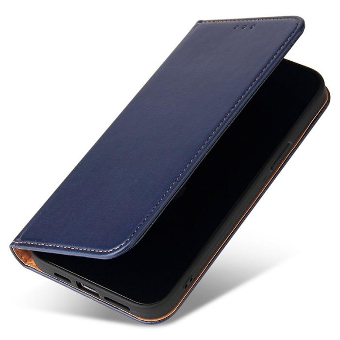 FIERRE SHANN - FIERRE SHANN för iPhone 15 Pro Fodral - PU Läder - Blå