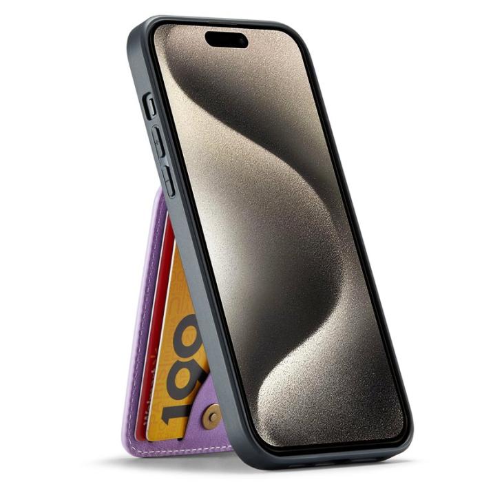 FIERRE SHANN - FIERRE SHANN för iPhone 15 Pro Fodral PU Läder - Lila