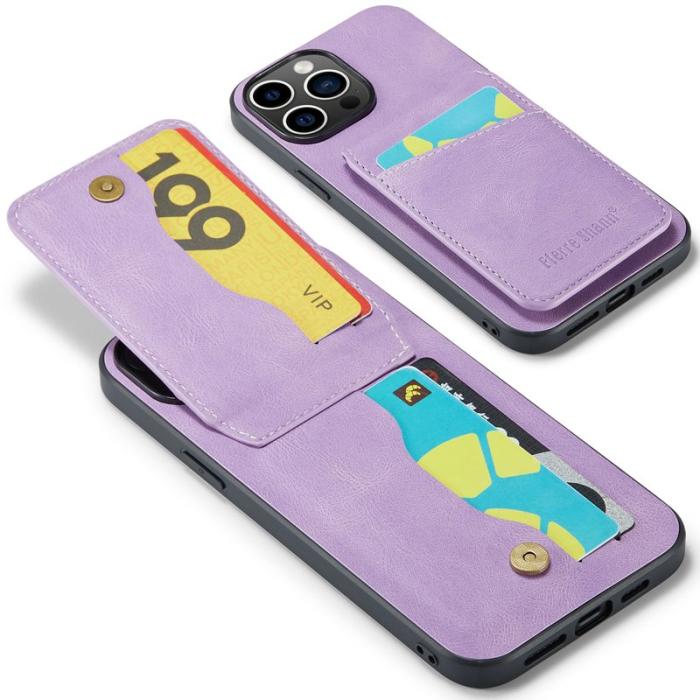 FIERRE SHANN - FIERRE SHANN för iPhone 15 Pro Fodral PU Läder - Lila