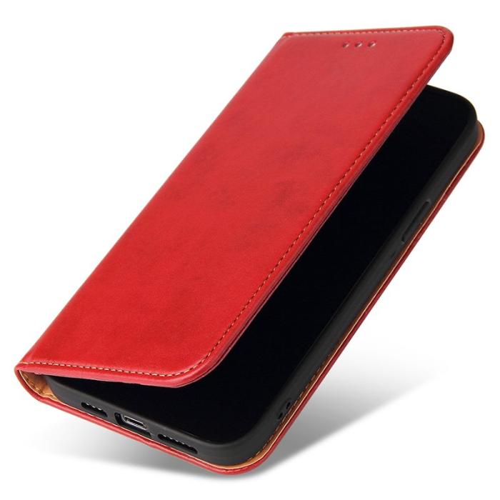 FIERRE SHANN - FIERRE SHANN för iPhone 15 Pro Fodral PU Läder - Röd