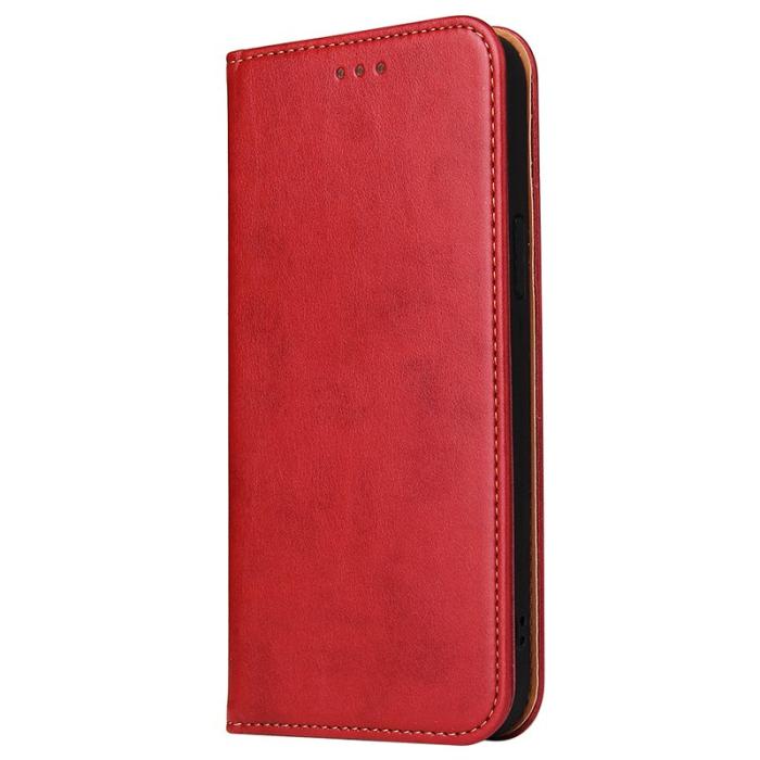 FIERRE SHANN - FIERRE SHANN för iPhone 15 Pro Fodral PU Läder - Röd