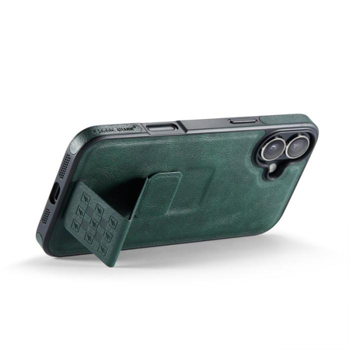 FIERRE SHANN - FIERRE SHANN för iPhone 17 Fodral Kickstand Äkta läder - Grön