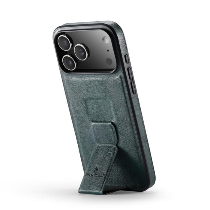 FIERRE SHANN - FIERRE SHANN för iPhone 17 Pro Fodral Äkta läder - Grön