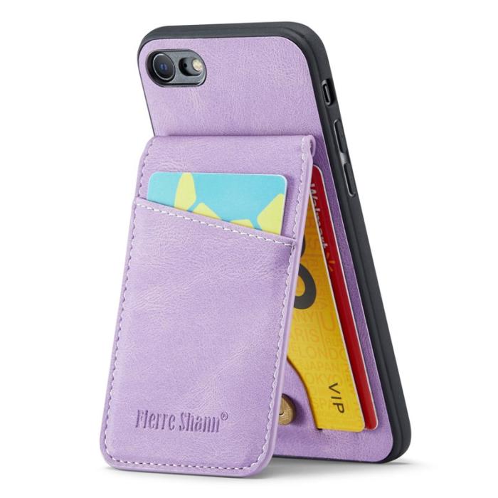 FIERRE SHANN - FIERRE SHANN för iPhone 7/8/SE (2020/2022) Fodral PU Läder - Lila